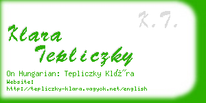 klara tepliczky business card